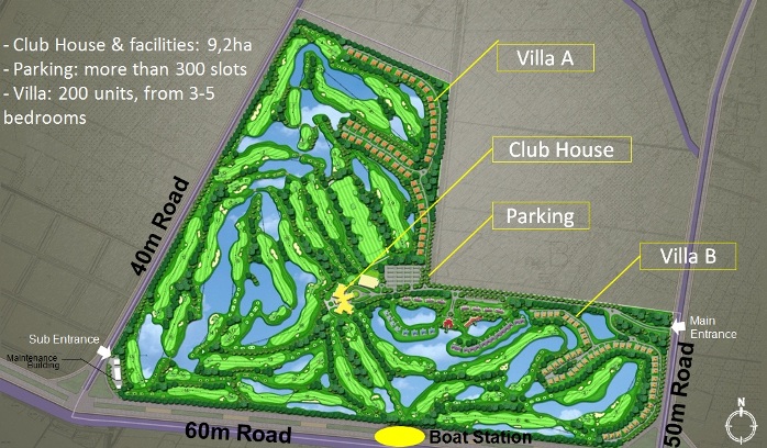 Sơ đồ sân golf Nhân sư