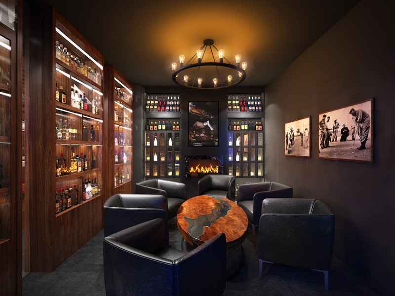 phòng vip Whisky library tại sân golf Ecopark