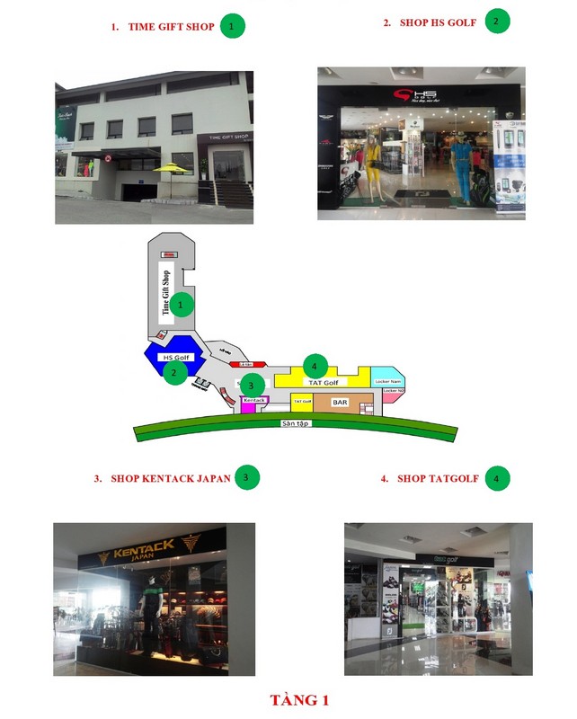 Sơ đồ sân tập golf Phương Đông tầng 1