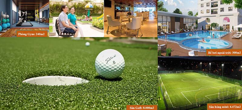 Sân golf nằm trong khu tổ hợp cung cấp nhiều dịch vụ tiện ích