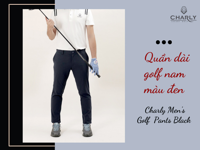 Charly Men's Golf Pants Black năng động trẻ trung
