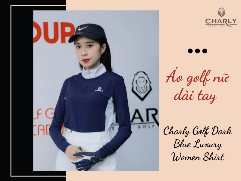 Áo golf nữ dài tay - Charly Golf Dark Blue Luxury