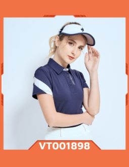 Áo golf nữ cộc tay Charly navy cổ chữ Charly VT001898