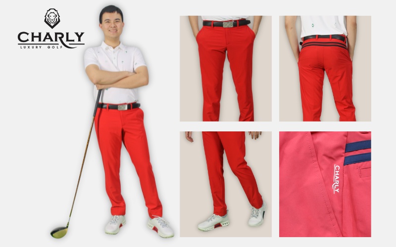 quần dài golf nam charly đỏ mẫu 2
