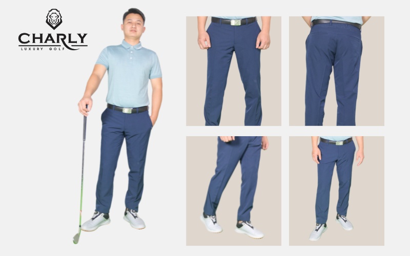 quần dài golf nam charly xanh navy mẫu 1