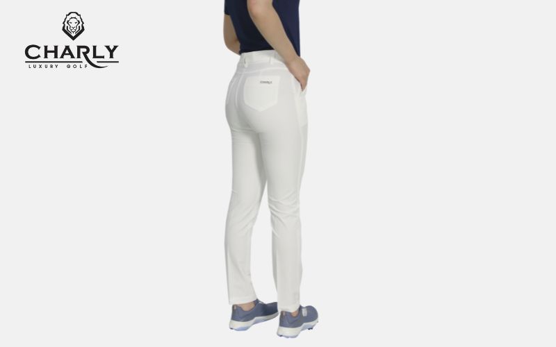 quần dài golf nữ charly trắng mẫu 2