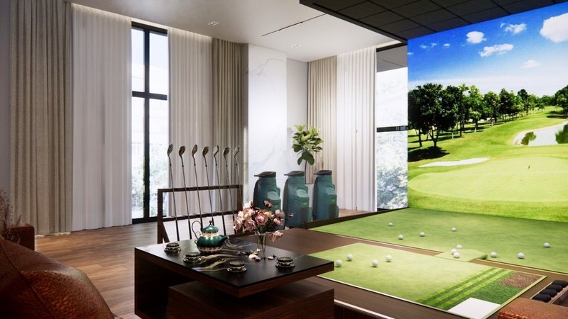 Hình ảnh phòng golf 3d được thi công bởi Techgolf