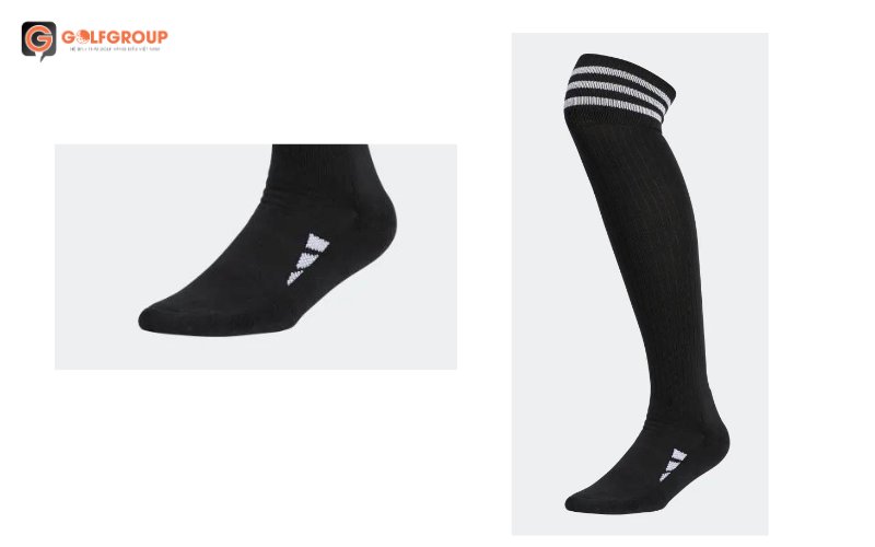Tất golf nữ Adidas HT5768 đen 3 sọc có form dáng rõ ràng, và có lớp đệm giúp nâng đỡ chân