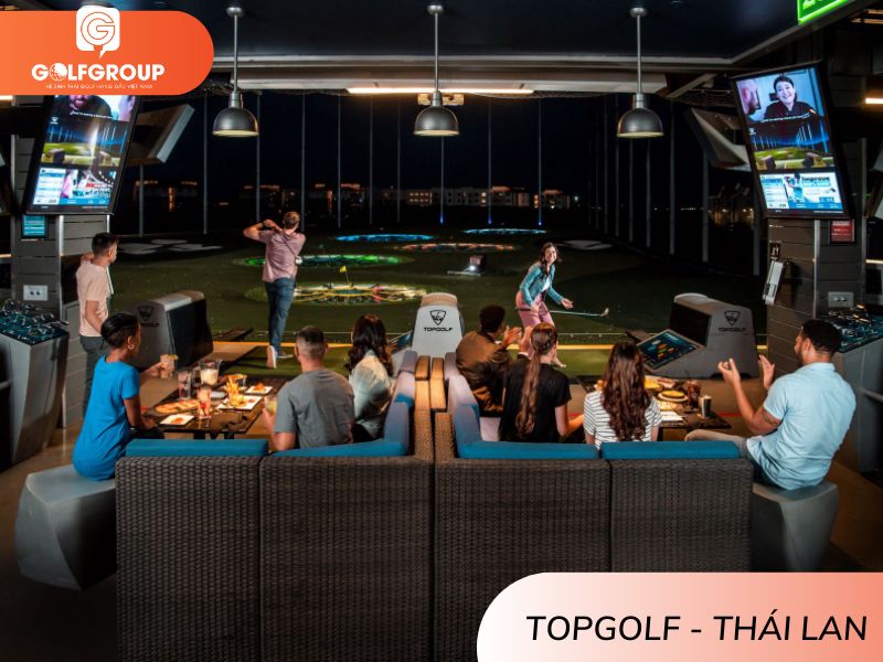 Topgolf nằm liền kề TTTM Mega Bangna tại Bangkok, Thái Lan