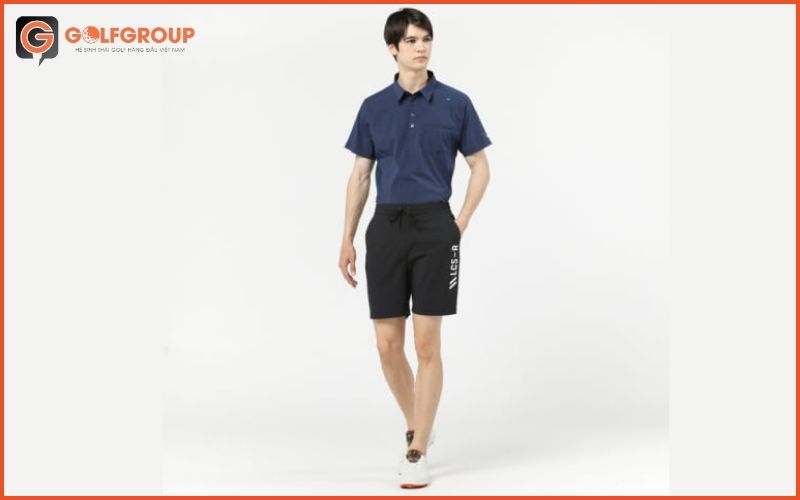 Phiên bản quần sooc nam Lecoq QGMVJD61 màu đen - Thời trang golf nam