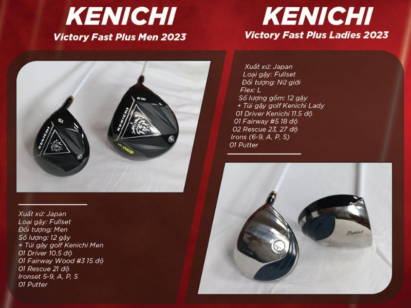 Bộ gậy golf Kenichi victory fast plus 2023 với những cải tiến vượt trội về công nghệ
