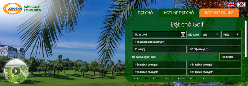 Golfer có thể đặt sân golf qua hệ thống website chính thức