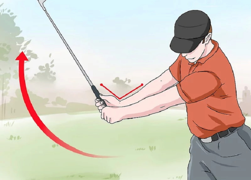 Golfer nên uốn cong phần cổ tay khi thực hiện swing