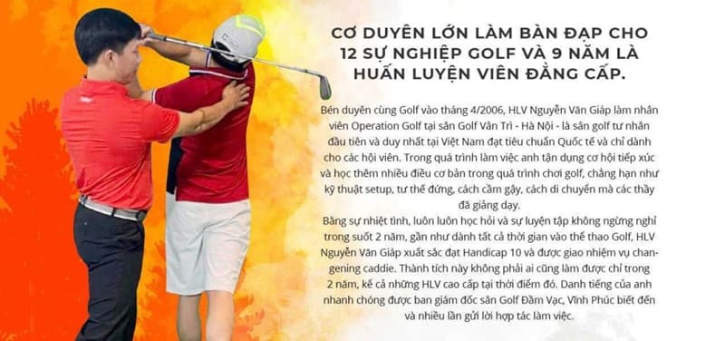 Thầy dạy golf Nguyễn Văn Giáp được nhiều golfer quận Hà Nam đánh giá cao