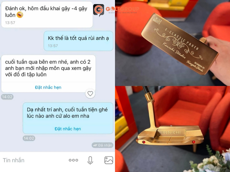 Lần Đầu Lên Sân Cùng Gậy Putter Kenichi S-Classic Proto, Golfer Phan Thái Sơn “Ăn" Ngay Điểm Birdie