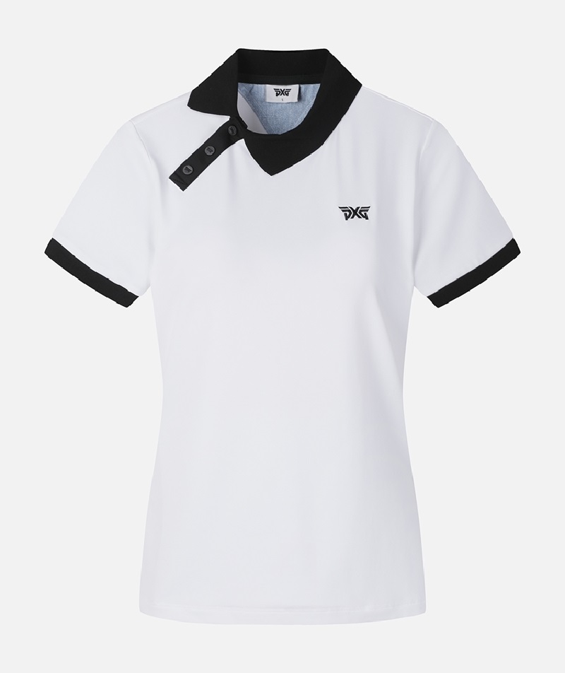 PXG Wmns SM Side Collared tone trắng thanh lịch cho golfer nữ