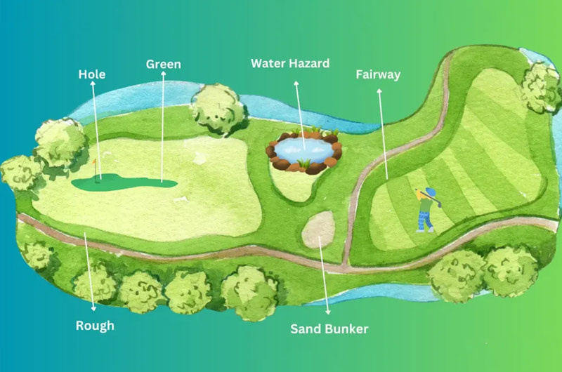 Green trong golf chỉ vùng cỏ bao quanh hố golf