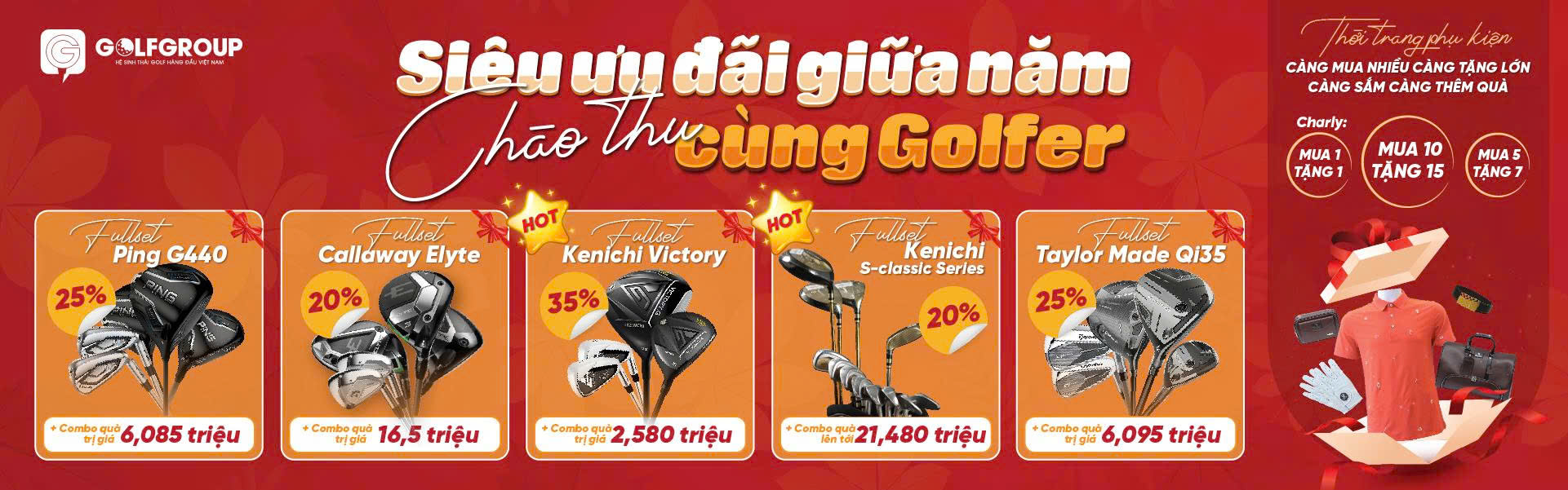 GolfGroup mở màn chào thu với siêu ưu đãi chưa từng có: Giảm đến 35%, Combo quà tặng khủng tới 21 triệu!