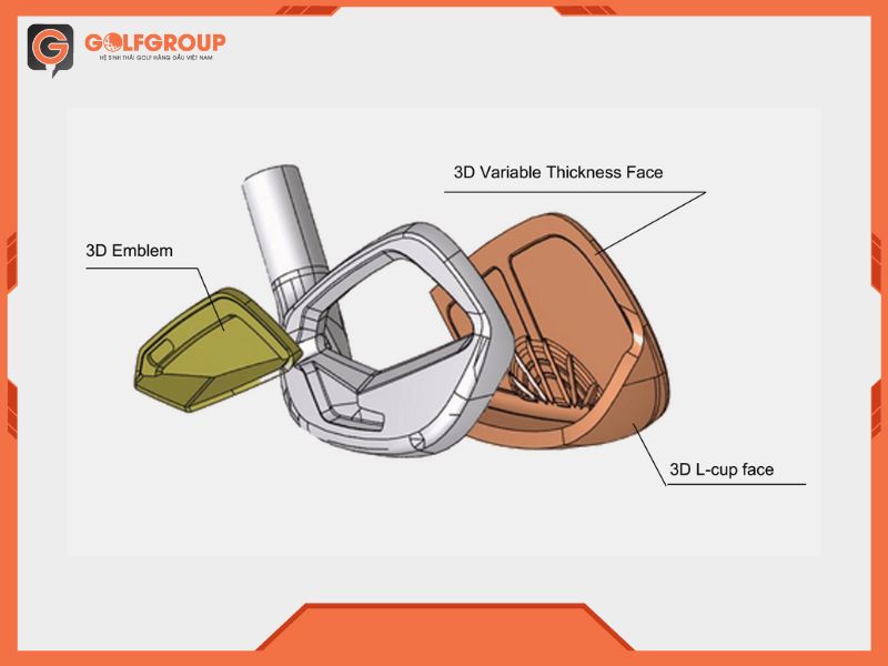 Đầu gậy được nâng cấp để dễ tiếp xúc bóng hơn